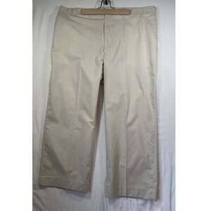 80s Haggar Casual Wear Mens Beige Chinos Flat Front Pants 42x32 Tan Cotton Blend